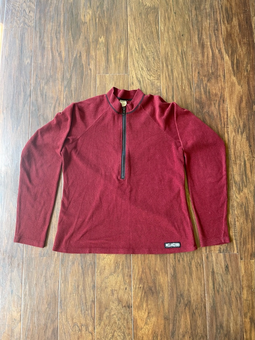 Melanzana Micro Grid Fleece Red Half Zip Pullover Leadville Colorado Rare